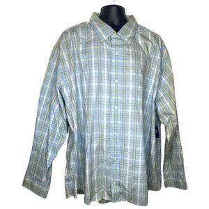 Basic Editions Classic Striped Button Down Shirt (Size:3X, Color:Multi)